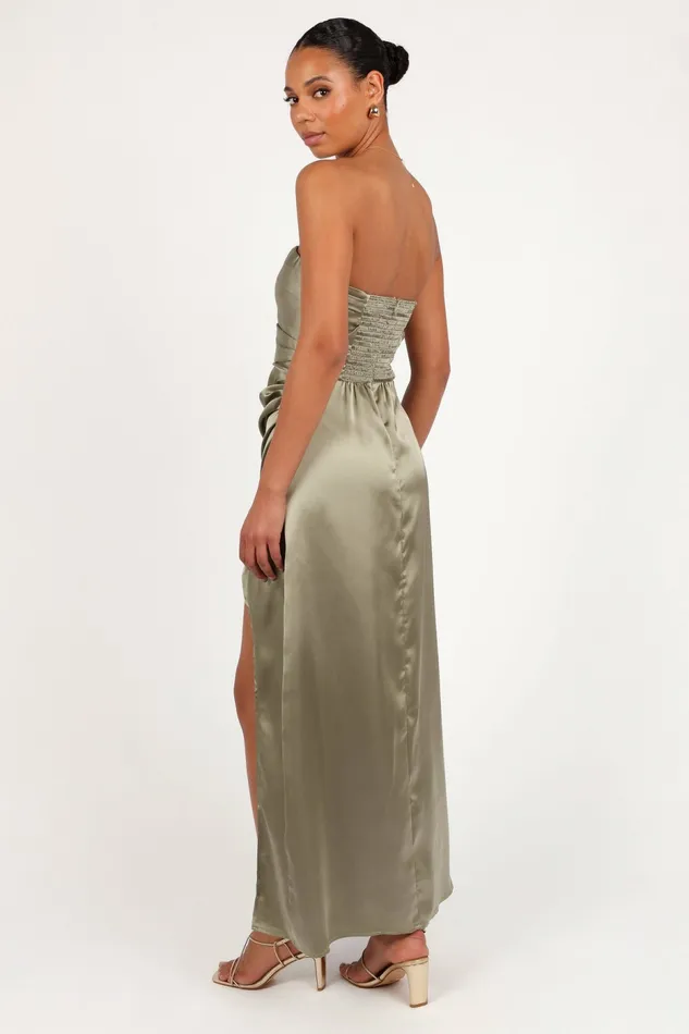 Strapless Dresses Women Kara Strapless Maxi Dress Olive Petal and Pup