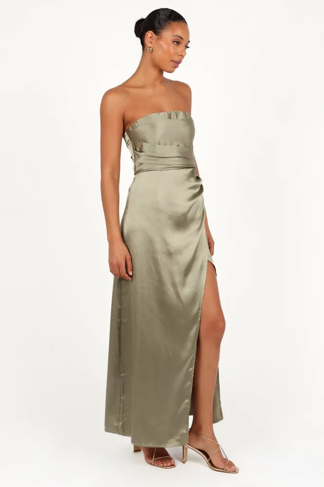 Strapless Dresses Women Kara Strapless Maxi Dress Olive Petal and Pup