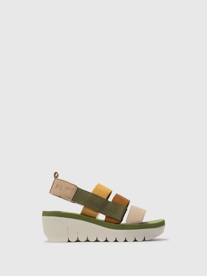 Strappy Sandals YERE847FLY CLOUDMULTICOLORARMY GREEN Women Fly London Sandals
