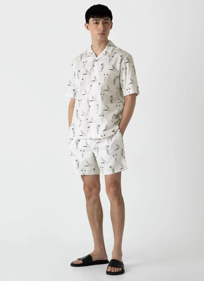 Sunspel X Matt Blease Drawstring Swim Shorts Ice Cream Print Men SUNSPEL Swimwear