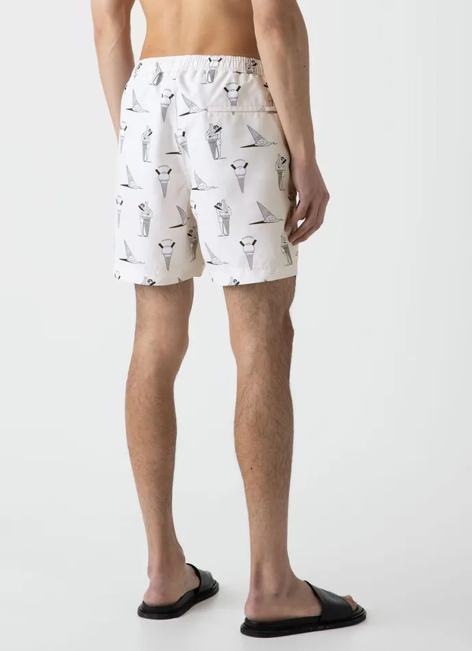 Sunspel X Matt Blease Drawstring Swim Shorts Ice Cream Print Men SUNSPEL Swimwear