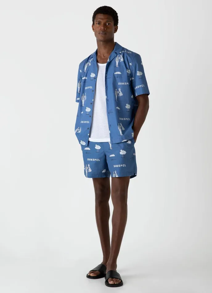 Sunspel X Matt Blease Drawstring Swim Shorts Today039s Forecast Print Men SUNSPEL Swimwear