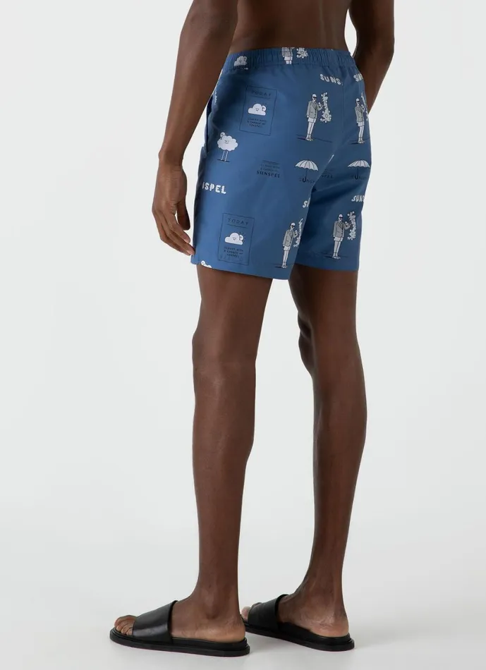 Sunspel X Matt Blease Drawstring Swim Shorts Today039s Forecast Print Men SUNSPEL Swimwear