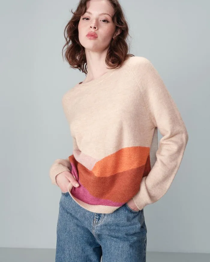 SWEATER BEIGE NADY Shop Grace and Mila Patterned Sweaters