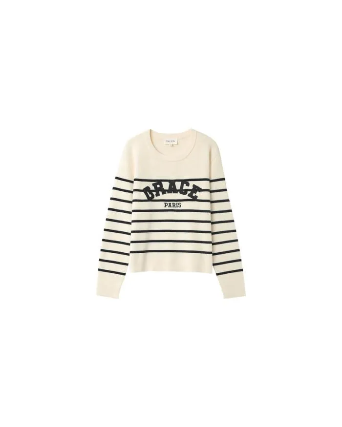 SWEATER ECRU NAHIA Shop Grace and Mila Message Jumpers