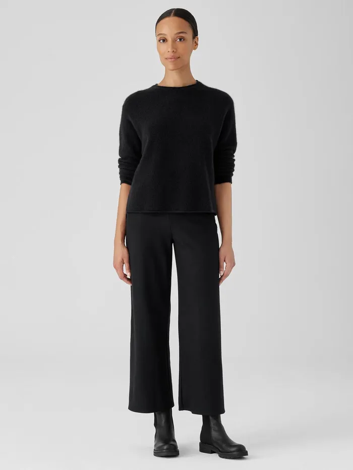 Sweaters and Cardigans Women Eileen Fisher Cashmere Silk Bliss Crew Neck Top Black