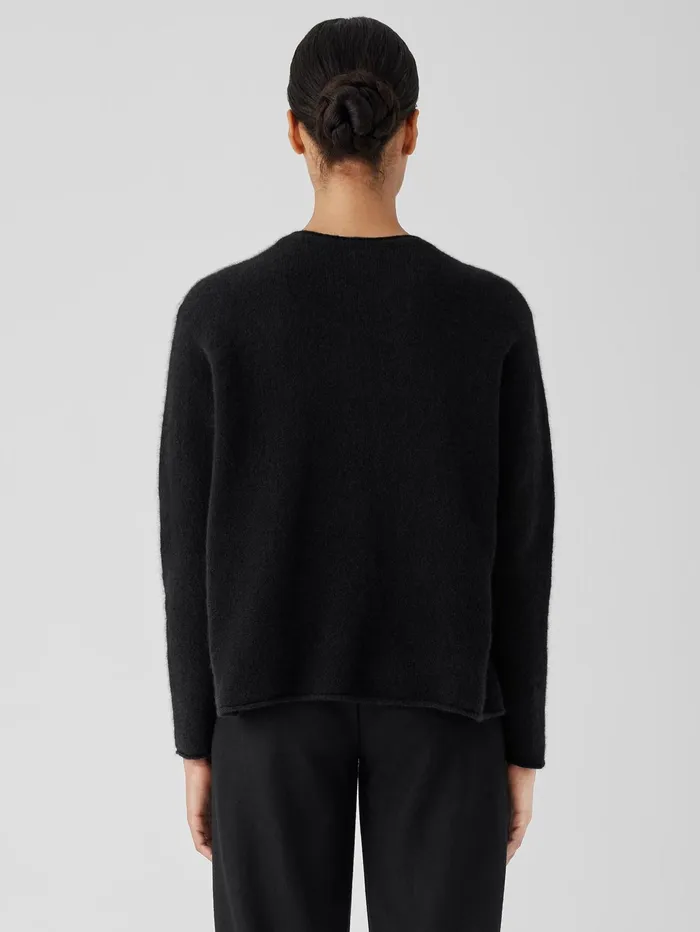 Sweaters and Cardigans Women Eileen Fisher Cashmere Silk Bliss Crew Neck Top Black