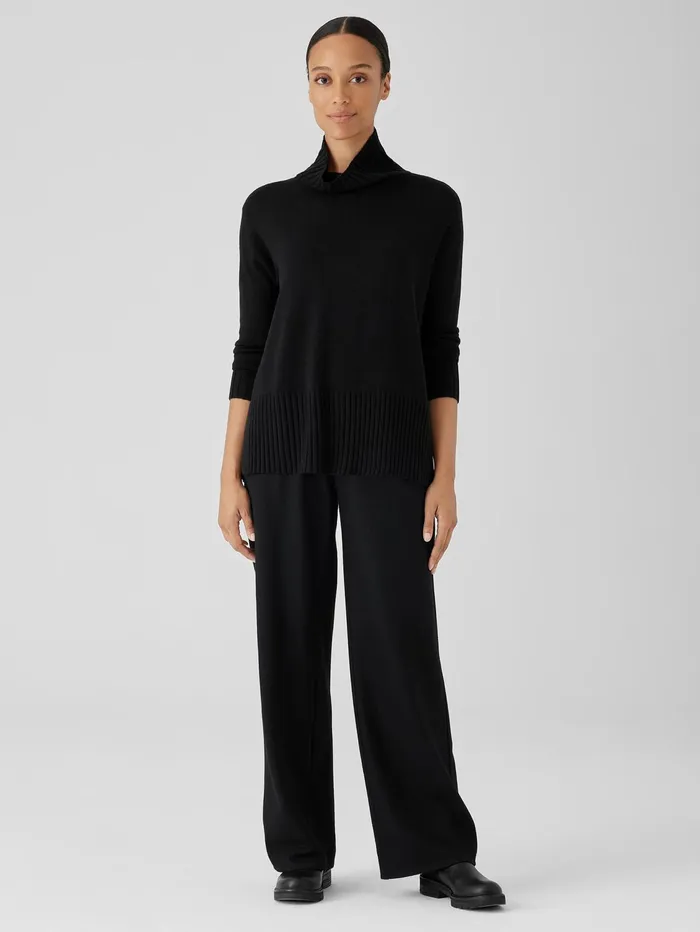 Sweaters and Cardigans Women Eileen Fisher Merino Jersey Turtleneck In Regenerative Wool Black
