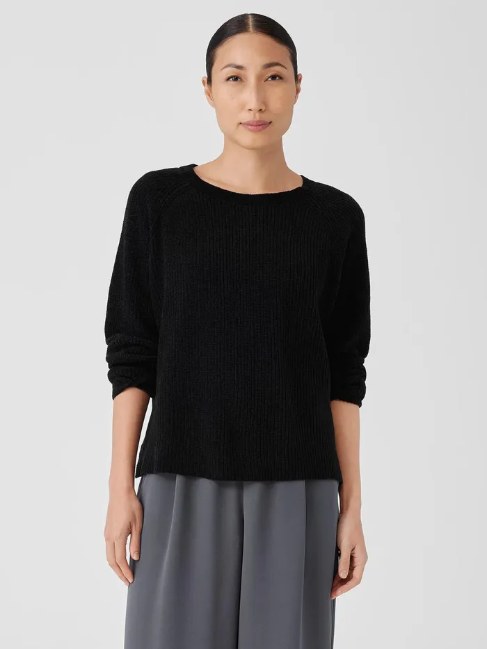 Sweaters and Cardigans Women Eileen Fisher Organic Cotton Chenille Crew Neck Top Black Sweaters and Cardigans Women Eileen Fisher Organic Cotton Chenille Crew Neck Top Black