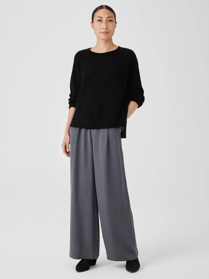 Sweaters and Cardigans Women Eileen Fisher Organic Cotton Chenille Crew Neck Top Black