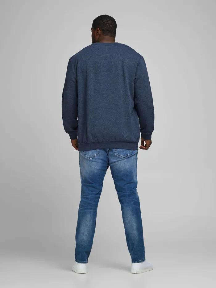 Sweatshirts JACK and JONES Mens LOOPBACK PLUS SIZE SWEATSHIRT Blue Navy Blazer Gift Ideas