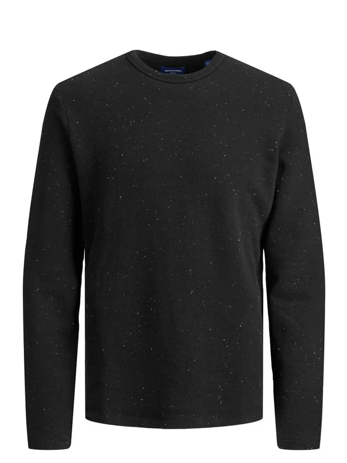 Sweatshirts JACK and JONES Mens LOOPBACK SWEATSHIRT Black Tap Shoe Cheap On Sale