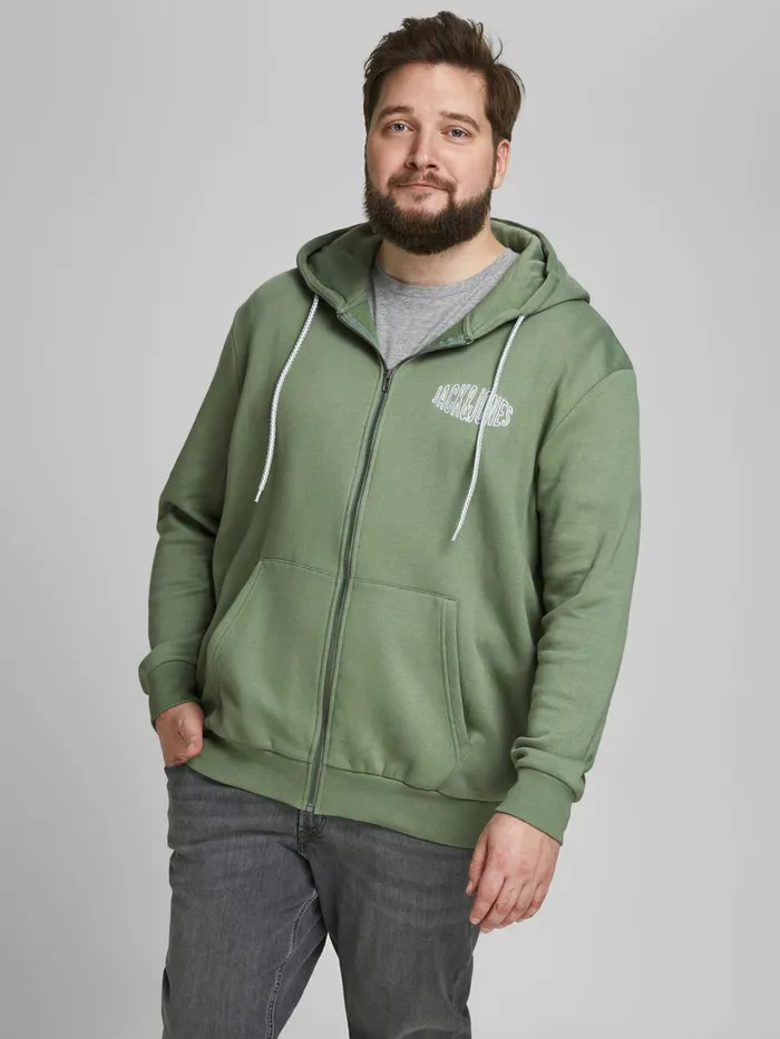 Sweatshirts JACK and JONES Mens ZIPPED PLUS SIZE HOODIE Green Sea Spray Gift Ideas Sweatshirts JACK and JONES Mens ZIPPED PLUS SIZE HOODIE Green Sea Spray Gift Ideas