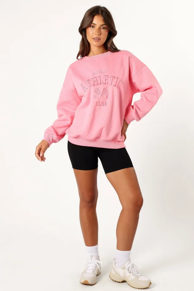 Sweatshirts Women Cora Athletic Sweatshirt Pink Petal and Pup
