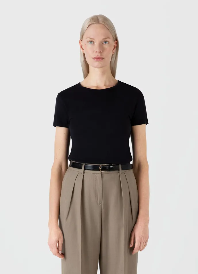 Tshirts and Tops Sea Island Cotton Tshirt Black 8211 ussunspel Women