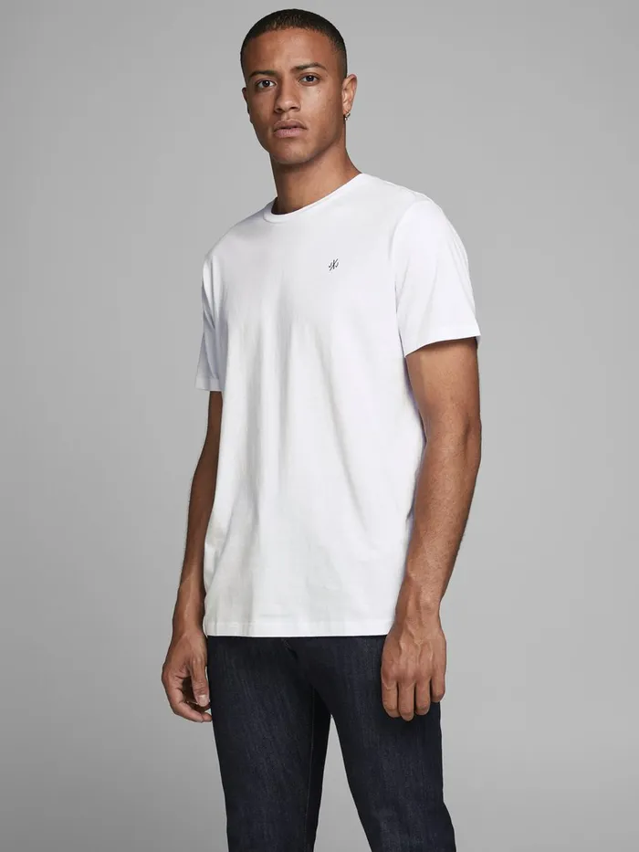 Tshirts JACK and JONES Mens 5PACK TSHIRT White White Casaul