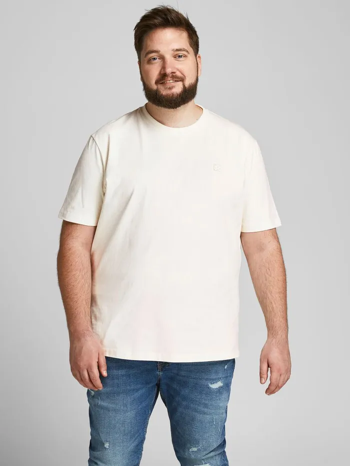Tshirts JACK and JONES Mens ORGANIC COTTON PLUS SIZE TSHIRT White Egret Casaul Tshirts JACK and JONES Mens ORGANIC COTTON PLUS SIZE TSHIRT White Egret Casaul