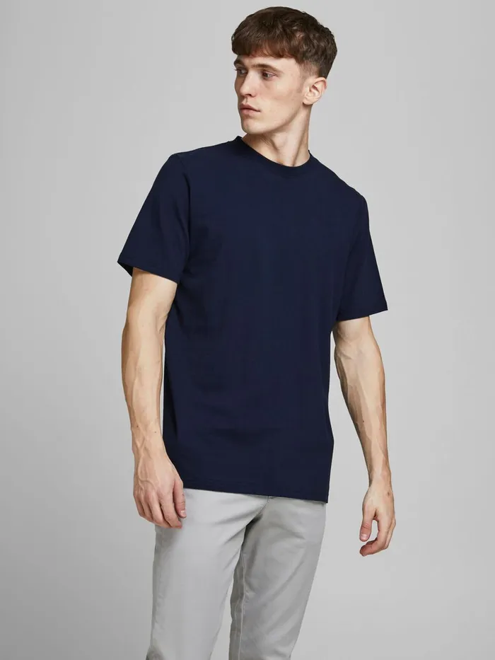 Tshirts JACK and JONES Mens ORGANIC COTTON REGULAR FIT TSHIRT Blue Navy Blazer For Sale
