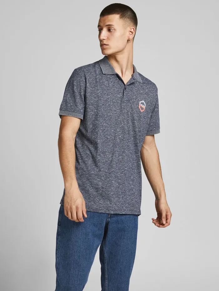 Tshirts JACK and JONES Mens SMALL LOGO POLO SHIRT Grey Navy Blazer Gift Ideas Tshirts JACK and JONES Mens SMALL LOGO POLO SHIRT Grey Navy Blazer Gift Ideas