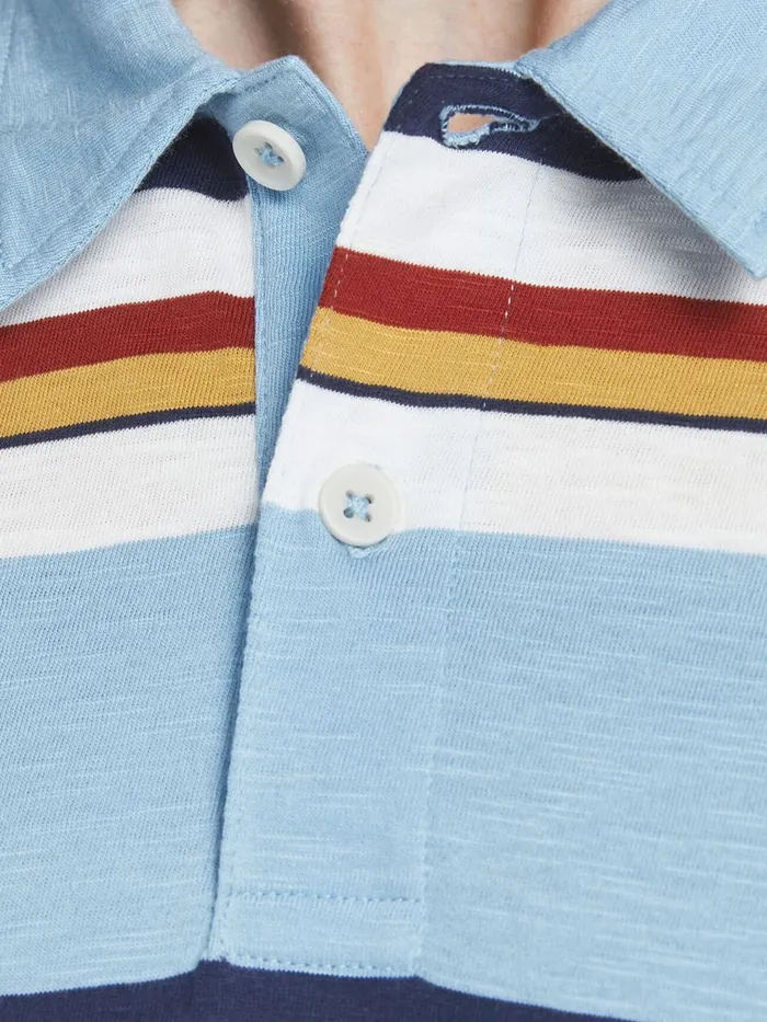 Tshirts JACK and JONES Mens STRIPED POLO SHIRT Blue Dusk Blue Casaul