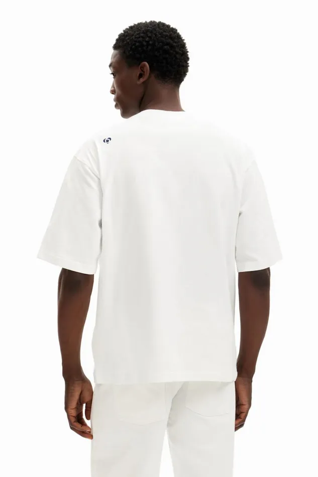 Tshirts Men Desigual Tshirt With Central Patch White