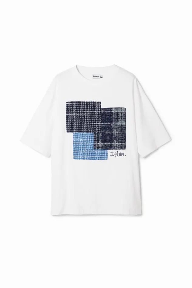 Tshirts Men Desigual Tshirt With Central Patch White