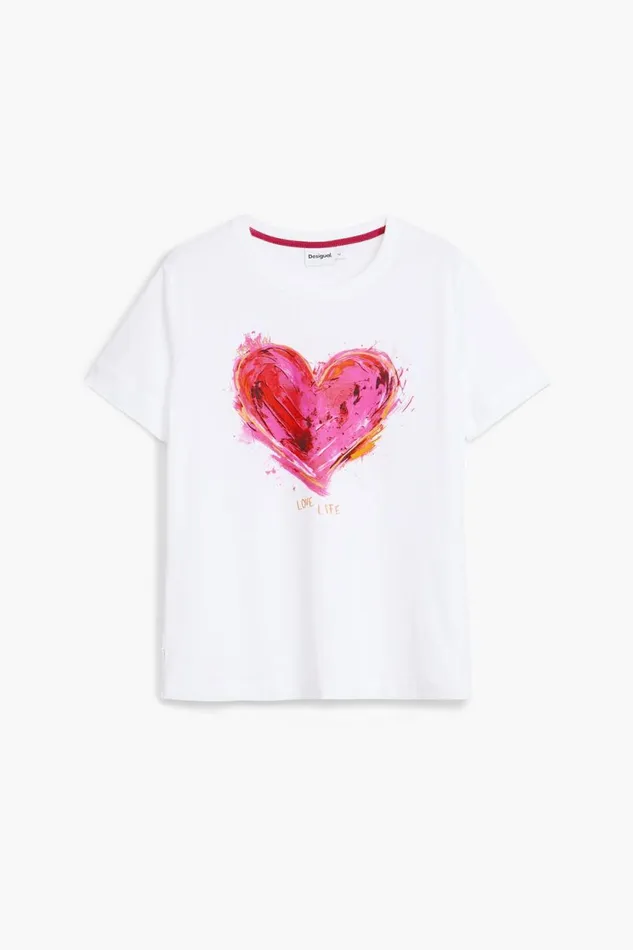 TShirts Women Desigual Heart Tshirt White