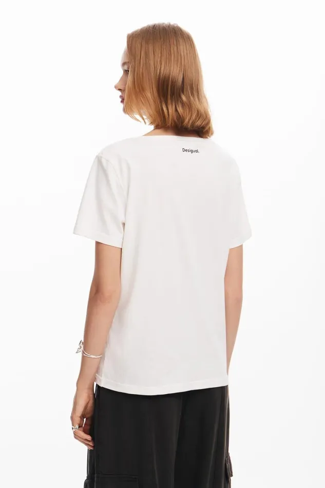 TShirts Women Desigual Plain Tshirt With Message White