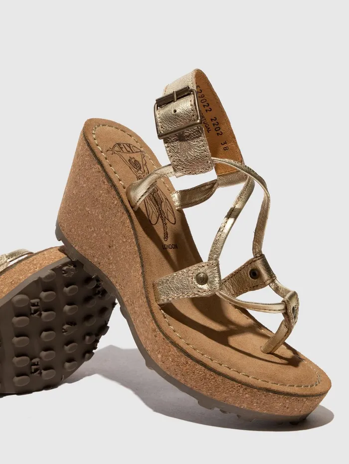 TStrap Sandals GOSH GOLD Women Fly London Sandals
