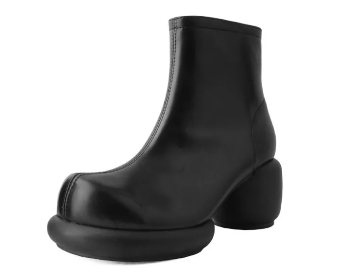 TUK Shoes Boots Women Black Burnished Bubble II Anarchic Zip Boot