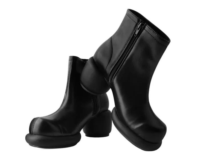 TUK Shoes Boots Women Black Burnished Bubble II Anarchic Zip Boot TUK Shoes Boots Women Black Burnished Bubble II Anarchic Zip Boot