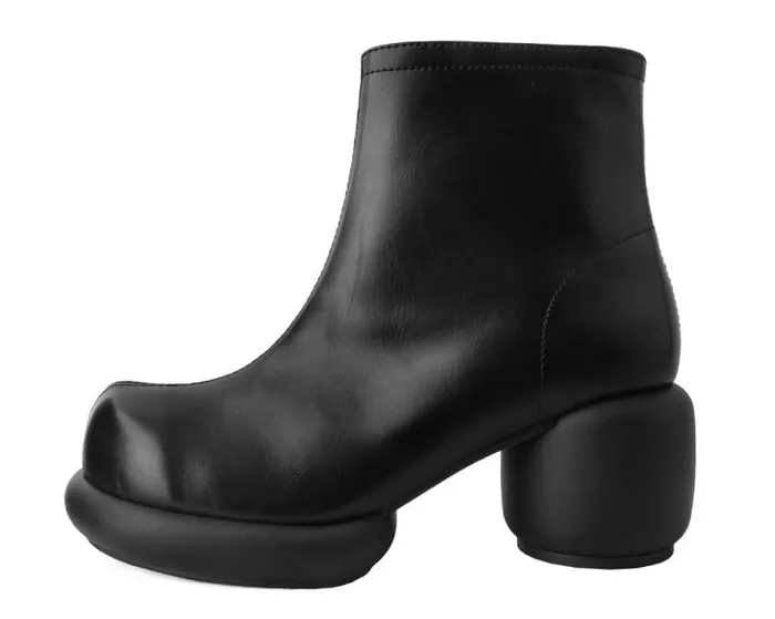 TUK Shoes Boots Women Black Burnished Bubble II Anarchic Zip Boot TUK Shoes Boots Women Black Burnished Bubble II Anarchic Zip Boot