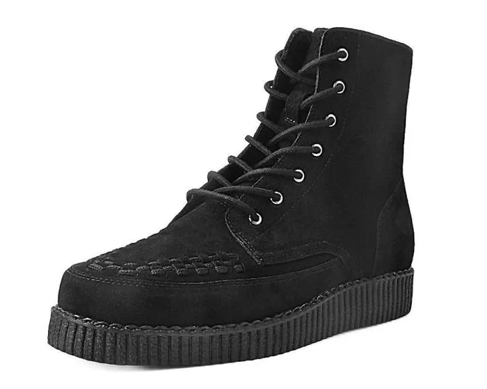 TUK Shoes Boots Women Black Suede 7Eye Viva Low Boot