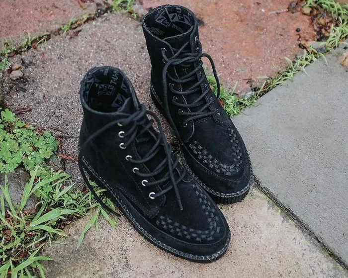 TUK Shoes Boots Women Black Suede 7Eye Viva Low Boot TUK Shoes Boots Women Black Suede 7Eye Viva Low Boot