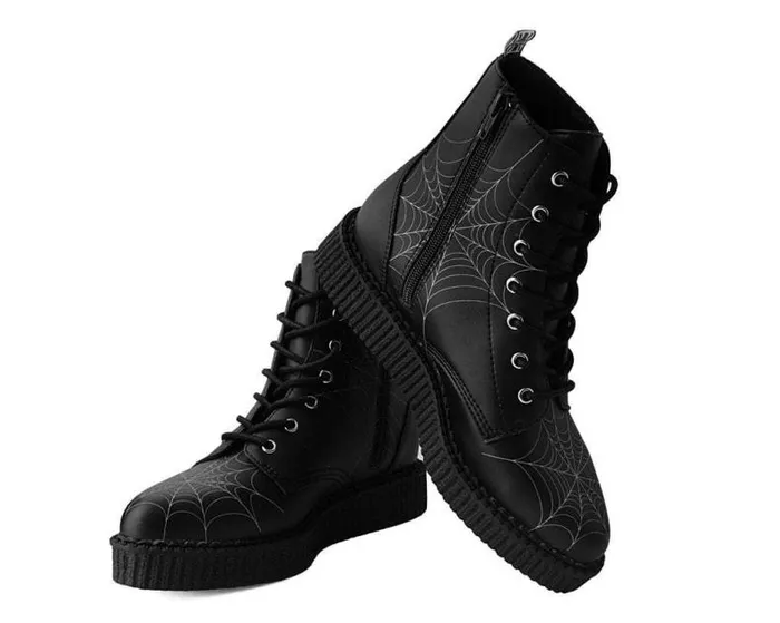 TUK Shoes Boots Women Black TUKskin 7Eye Spiderweb Glow Boot TUK Shoes Boots Women Black TUKskin 7Eye Spiderweb Glow Boot