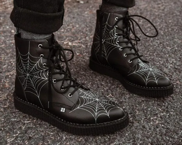 TUK Shoes Boots Women Black TUKskin 7Eye Spiderweb Glow Boot TUK Shoes Boots Women Black TUKskin 7Eye Spiderweb Glow Boot