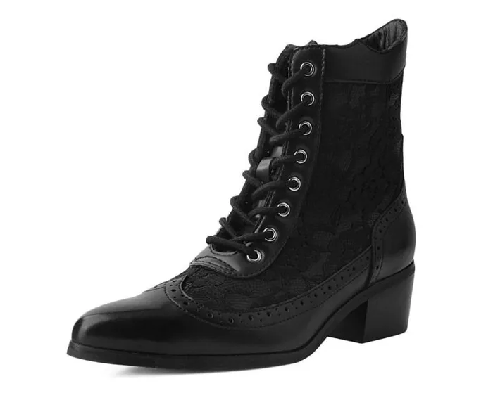 TUK Shoes Boots Women Black Victorian Anarchic Pointed Boot