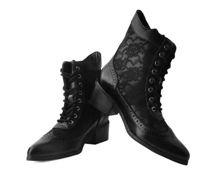 TUK Shoes Boots Women Black Victorian Anarchic Pointed Boot TUK Shoes Boots Women Black Victorian Anarchic Pointed Boot
