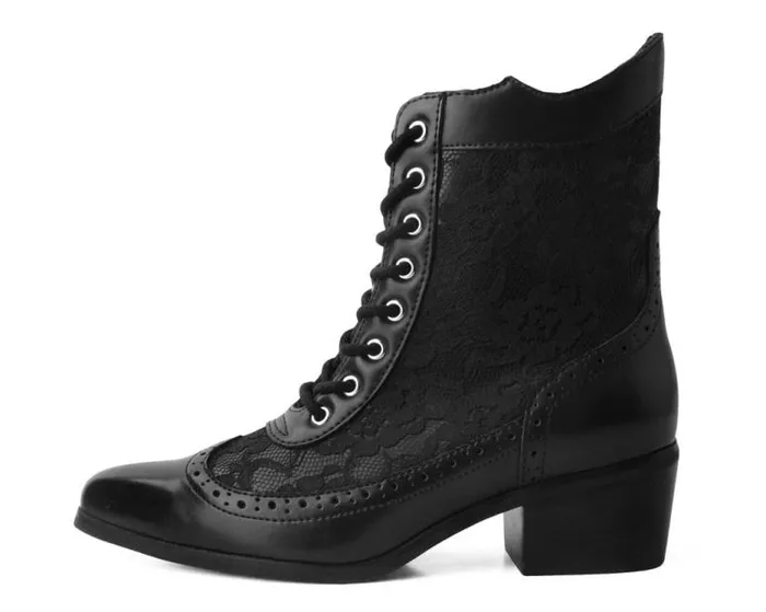 TUK Shoes Boots Women Black Victorian Anarchic Pointed Boot TUK Shoes Boots Women Black Victorian Anarchic Pointed Boot