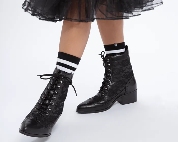 TUK Shoes Boots Women Black Victorian Anarchic Pointed Boot TUK Shoes Boots Women Black Victorian Anarchic Pointed Boot