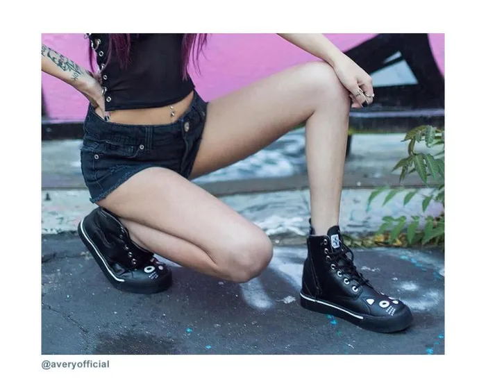 TUK Shoes Kitty Styles Women Black Kitty Sneaker Boot 8211 TUK Shoes TUK Shoes Kitty Styles Women Black Kitty Sneaker Boot 8211 TUK Shoes