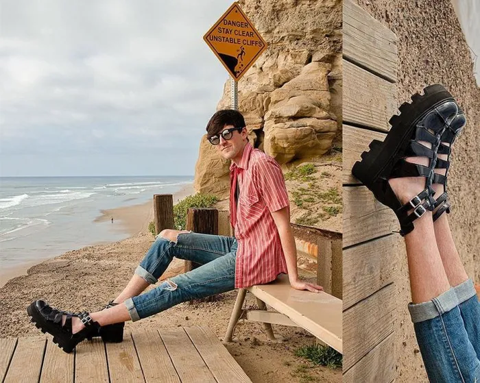 TUK Shoes Platforms Women Black Patent Gladiator Dino Lug Sandal TUK Shoes Platforms Women Black Patent Gladiator Dino Lug Sandal