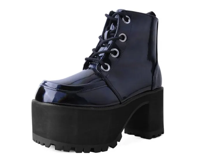 TUK Shoes Platforms Women Black Prism Nosebleed Boot
