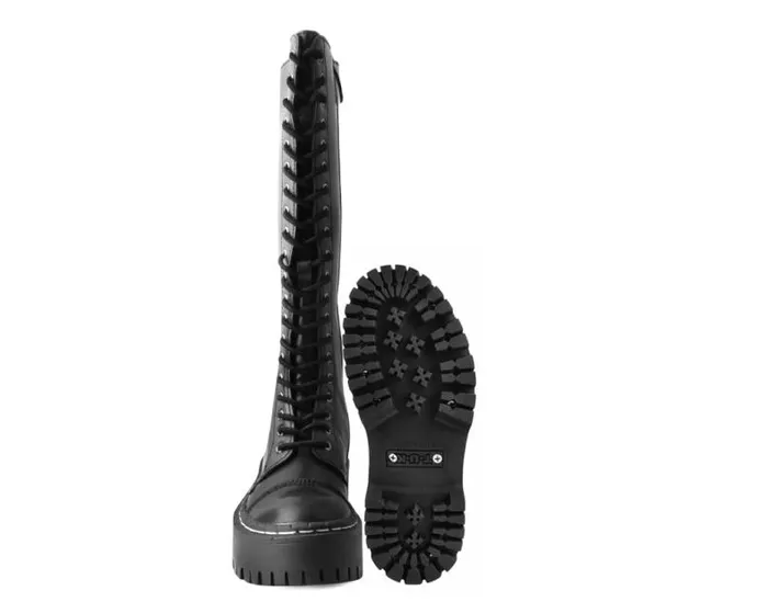TUK Shoes Platforms Women Black TUKskin Kneehigh Double Decker Boot TUK Shoes Platforms Women Black TUKskin Kneehigh Double Decker Boot