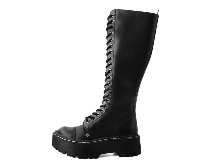 TUK Shoes Platforms Women Black TUKskin Kneehigh Double Decker Boot TUK Shoes Platforms Women Black TUKskin Kneehigh Double Decker Boot
