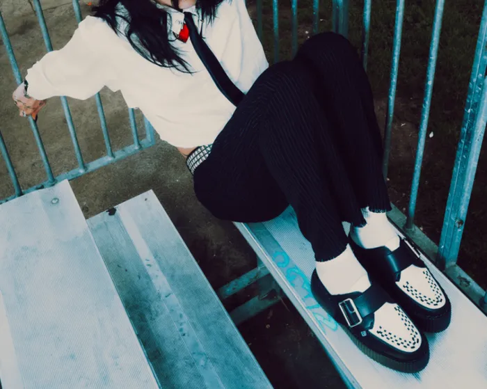 TUK Shoes Platforms Women Classic TwoTone Creeper Mule