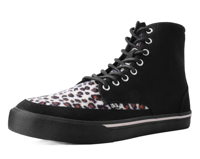 TUK Shoes Sneakers Men Black Canvas and Leopard 8Eye Sneaker Boot