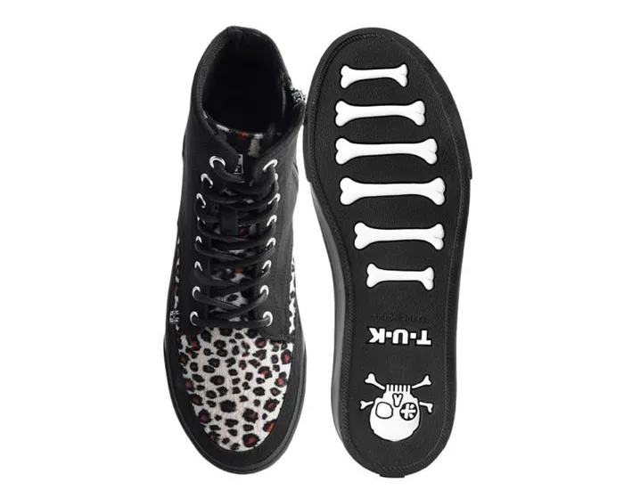 TUK Shoes Sneakers Men Black Canvas and Leopard 8Eye Sneaker Boot TUK Shoes Sneakers Men Black Canvas and Leopard 8Eye Sneaker Boot