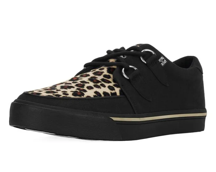 TUK Shoes Sneakers Women Black and Leopard Vegan Sneaker