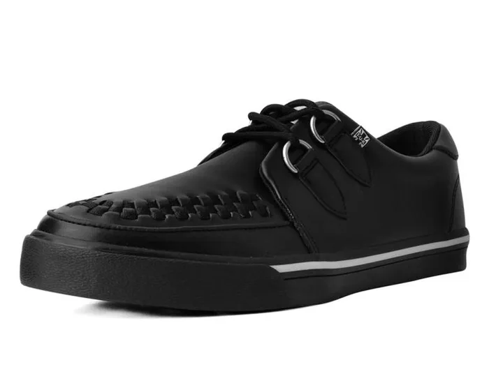 TUK Shoes Sneakers Women Black Leather DRing Sneaker
